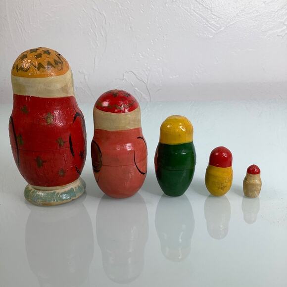 VGT Santa Claus Soviet Union Russia Matryoshka 1996 Nesting Dolls 5 complete - Picture 7 of 12